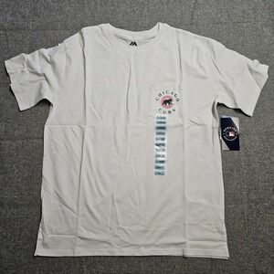 Chicago‎ Cubs Majestic Floral Logo Tee – White Graphic T-Shirt (Size Large)